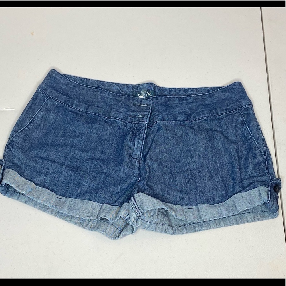 Steve & Barry's Dark Blue Denim Roll-Cuff Shorts